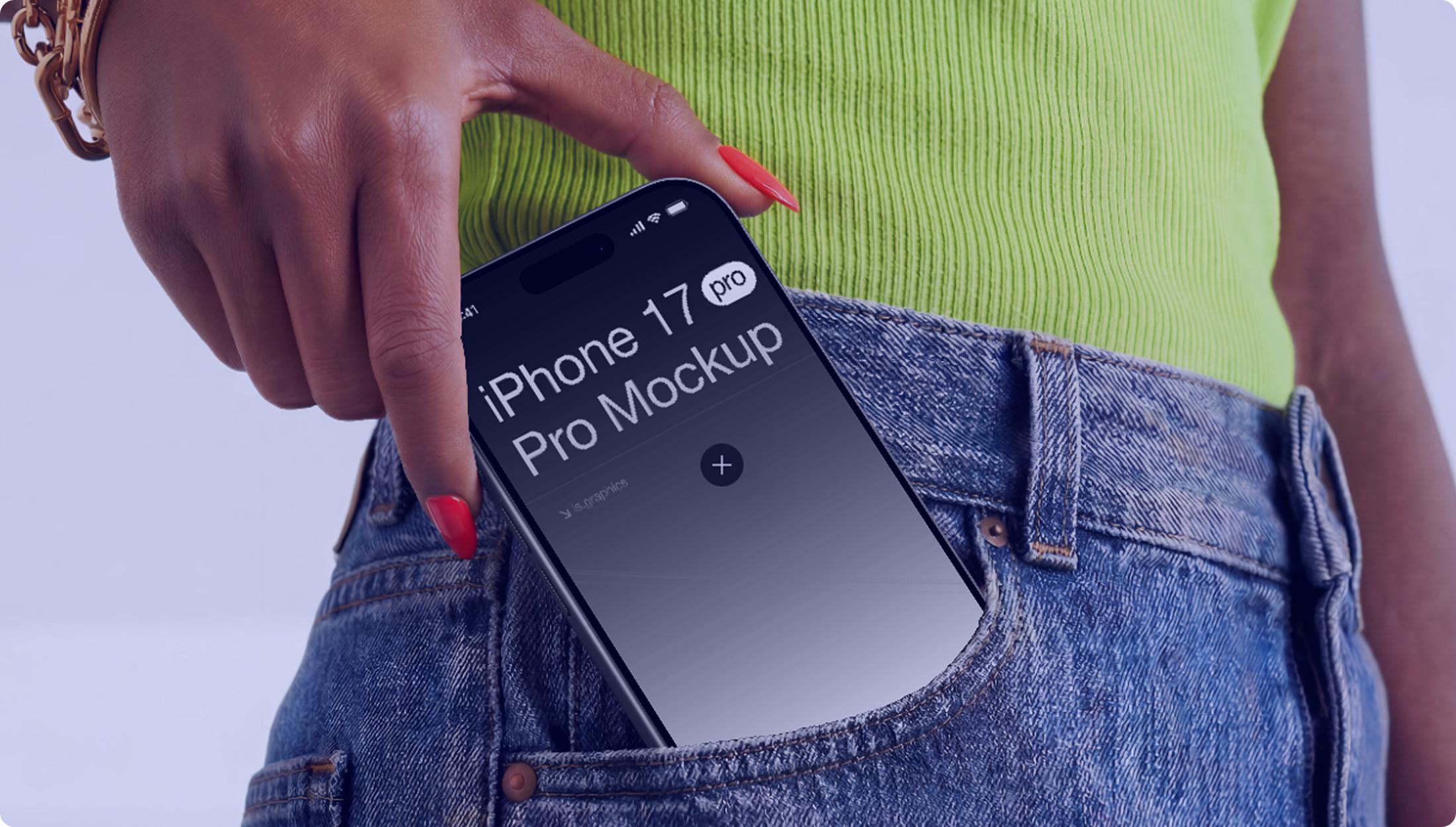 Une personne glisse son téléphone affichant l'app BlueLaundry dans sa poche
